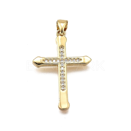 Brass Micro Pave Cubic Zirconia Pendants KK-Z100-42G-02-1