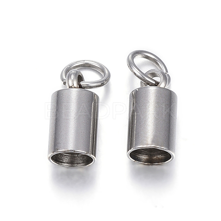 Tarnish Resistant 201 Stainless Steel Cord Ends X-STAS-E120-01-4.2mm-1