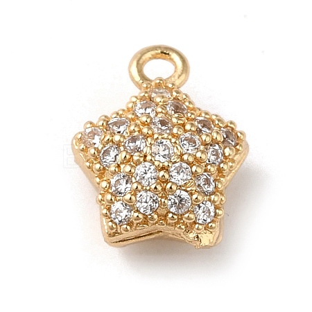 Brass Micro Pave Cubic Zirconia Pendants KK-F865-19G-1