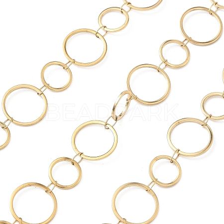 304 Stainless Steel Ring Link Chains CHS-G044-05G-02-1