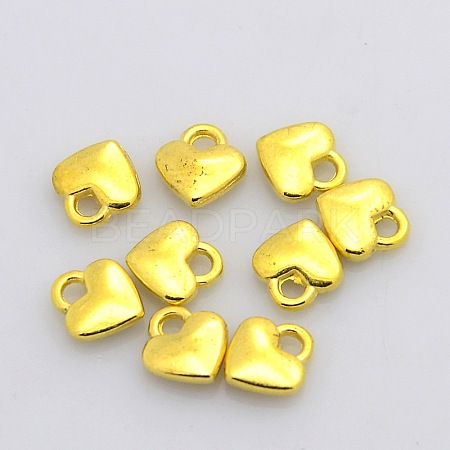 Tibetan Style Alloy Heart Charms TIBEP-LFH260Y-G-FF-1