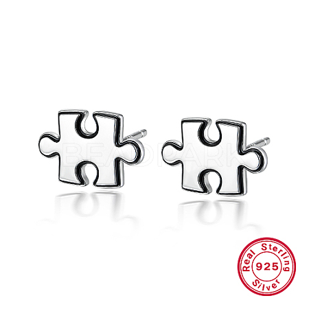 Rhodium Plated 925 Sterling Silver Stud Earrings OW4479-1-1