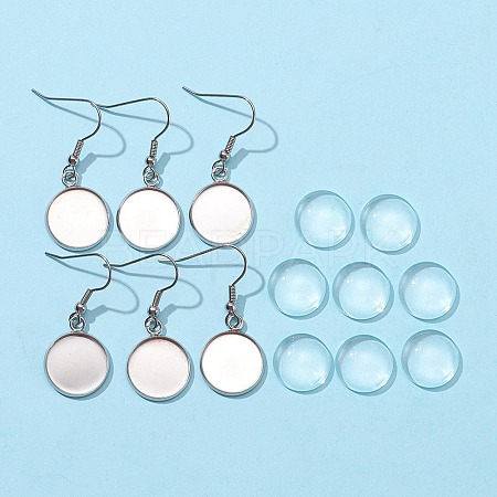 DIY Flat Round Dangle Earrings Making Kit DIY-FS0002-80-1