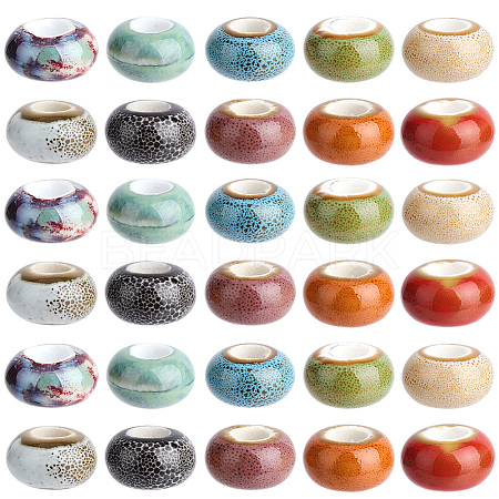 40Pcs 10 Colors Handmade Porcelain Beads PORC-PA0001-34-1