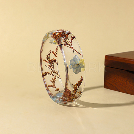 Transparent Resin Dried Flower Inner Bangles for Women WG388AF-03-1