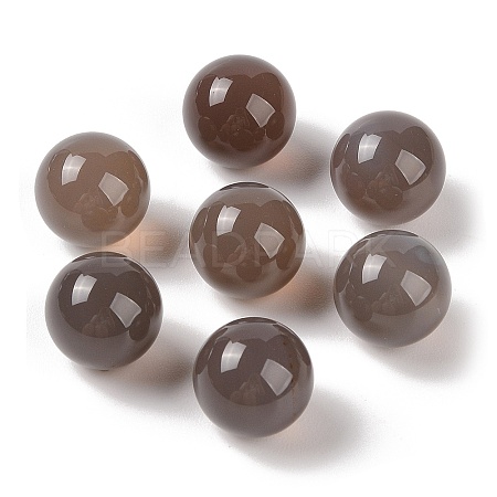 Natural Grey Agate No Hole Sphere Beads G-K353-04C-06-1