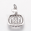 Brass Micro Pave Cubic Zirconia Pendants ZIRC-G139-15P-2