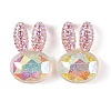 Transparent Epoxy Resin Rabbit Head Decoden Cabochons CRES-M034-05B-1