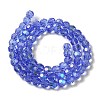 Electroplate Transparent Glass Beads Strands LS-EGLA-A035-T8mm-L14-2