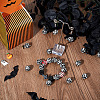 50Pcs Halloween Theme Printed Round Silicone Focal Beads SIL-SC0001-90-4