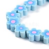 Handmade Flower Printed Polymer Clay Beads Strands X-CLAY-M003-07J-3