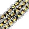 Handmade Foil Glass Lampwork Beads Strands DICH-T023-02D-1