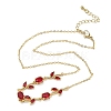 Brass Pave Cubic Zirconia Rose Flower Link Cable Chain Necklaces for Women NJEW-C121-05B-07G-4