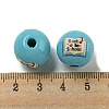 Printed Wood European Beads WOOD-L020-D16-3
