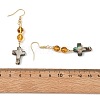 Natural Amber & Abalone Shell/Paua Shell Beads Dangle Earrings EJEW-JE07315-03-5
