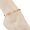 304 Stainless Steel Enamel Link Chains Anklets for Women SA-AJEW-AN00842-2