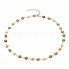 Daisy Link Chain Necklaces & Bracelets Jewelry Sets SJEW-JS01138-01-3