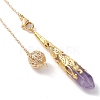 Natural Mixed Gemstone Pointed Dowsing Pendulums PALLOY-JF02149-3