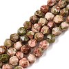 Natural Unakite Beads Strands G-T138-223-4