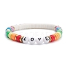Handmade Polymer Clay Heishi Beads Stretch Bracelets Set BJEW-JB07389-8