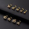 316L Surgical Stainless Steel Clear Cubic Zirconia L-Shaped Nose Rings WG135CD-20-1