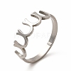 Non-Tarnish 304 Stainless Steel Horseshoe Finger Ring for Women RJEW-K239-08P-3