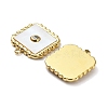 Ion Plating(IP) 304 Stainless Steel Pave White Shell Pendants STAS-Q254-36G-2