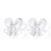 4-Petal Transparent Acrylic Bead Caps X-FACR-T001-09A-4