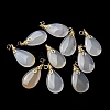 Natural White Agate Teardrop Pendant Decorations G-R489-12G-2