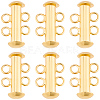 6Pcs Brass Slide Lock Clasps KK-BBC0027-58A-1