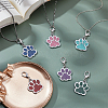 6Pcs 6 Colors Zinc Alloy Glitter Enamel Pendant Decorations AJEW-AR0001-93-4