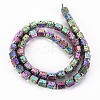 Electroplated Natural Lava Rock Beads Strands G-T114-71E-2
