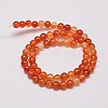 Round Natural Red Agate Bead Strands G-M257-6mm-26-2