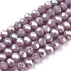 Electroplate Glass Beads Strands EGLA-A034-P1mm-B19-1