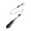 Synthetic Blue Goldstone Cone Dowsing Pendulum Big Pointed Pendants AJEW-Z041-01D-AS-3