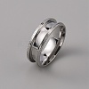 201 Stainless Steel Grooved Finger Ring Settings STAS-WH0027-26G-P-1