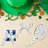 Saint Patrick's Day Polyester Shamrock Printed Grosgrain Ribbons SRIB-WH0011-304B-6