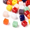 Opaque Color Faceted Glass Beads GLAA-E047-02A-1