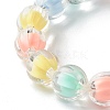 Bead in Bead Transparent Acrylic Beads Stretch Bracelet for Kid BJEW-JB06585-5