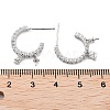 925 Sterling Silver with Cubic Zirconia Stud Earring Findings EJEW-B038-11P-3