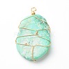 Natural Chrysoprase Pendants PALLOY-JF00871-2