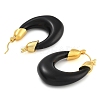 Brass Enamel Oval Hoop Earrings EJEW-K293-10G-2