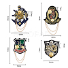 SUPERFINDINGS 4Pcs 4 Style Anchor & Shield & Word Alloy Brooch Pins JEWB-FH0001-16-3