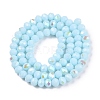 Electroplate Opaque Solid Color Glass Beads Strands EGLA-A044-P8mm-L06-2