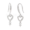 Anti-Tarnish Rhodium Plated 925 Sterling Silver Earring Hooks STER-D035-30P-2