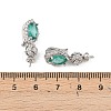 Brass Cubic Zirconia Oval Fold Ovel Clasps KK-H524-12P-3