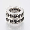 Brass Micro Pave Cubic Zirconia Beads ZIRC-S058-86P-1