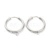 Tarnish Resistant 201 Stainless Steel Huggie Hoop Earring Findings STAS-P283-01I-P-1
