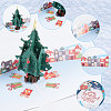 Rectangle 3D Christmas Trees Pop Up Paper Greeting Card AJEW-WH0289-25-6