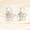 Star Brass Hoop Earrings for Women EJEW-U057-06C-02P-1